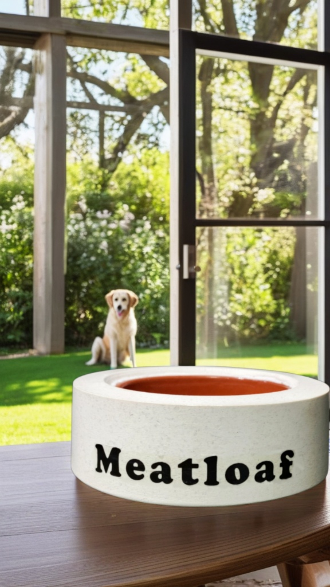 Beton Kedi/Köpek Mama Veya Su Kabı, Kişiye Özel, El Yapımı Beyaz