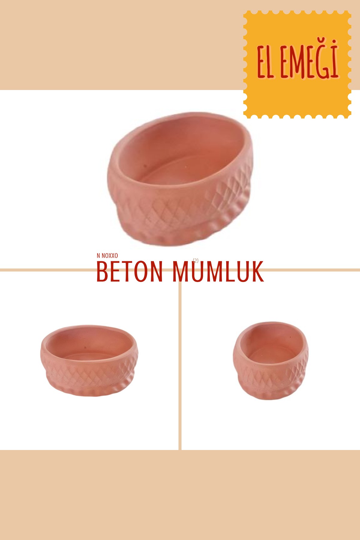 Dekoratif Beton Mumluk Kahverengi Tealight Şamdan Mum Dahil Değil