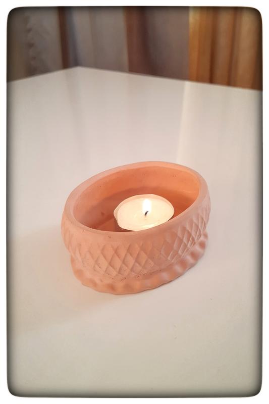 Dekoratif Beton Mumluk Kahverengi Tealight Şamdan Mum Dahil Değil