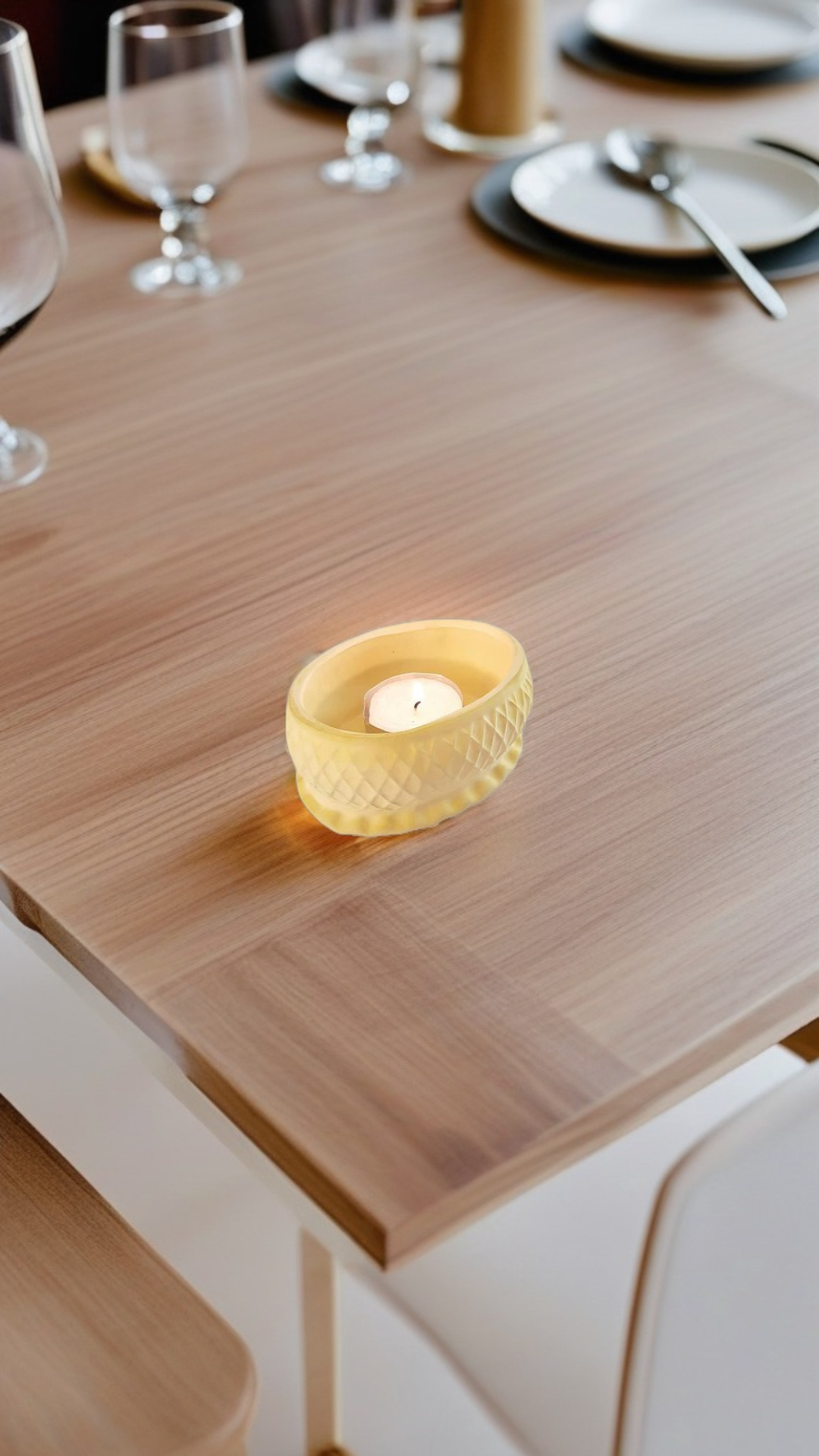 Dekoratif%20Beton%20Mumluk%20Sarı%20Tealight%20Şamdan%20Mum%20Dahil%20Değil