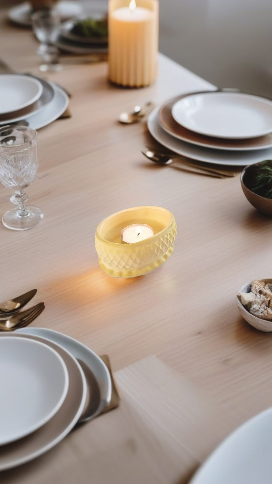 Dekoratif%20Beton%20Mumluk%20Sarı%20Tealight%20Şamdan%20Mum%20Dahil%20Değil