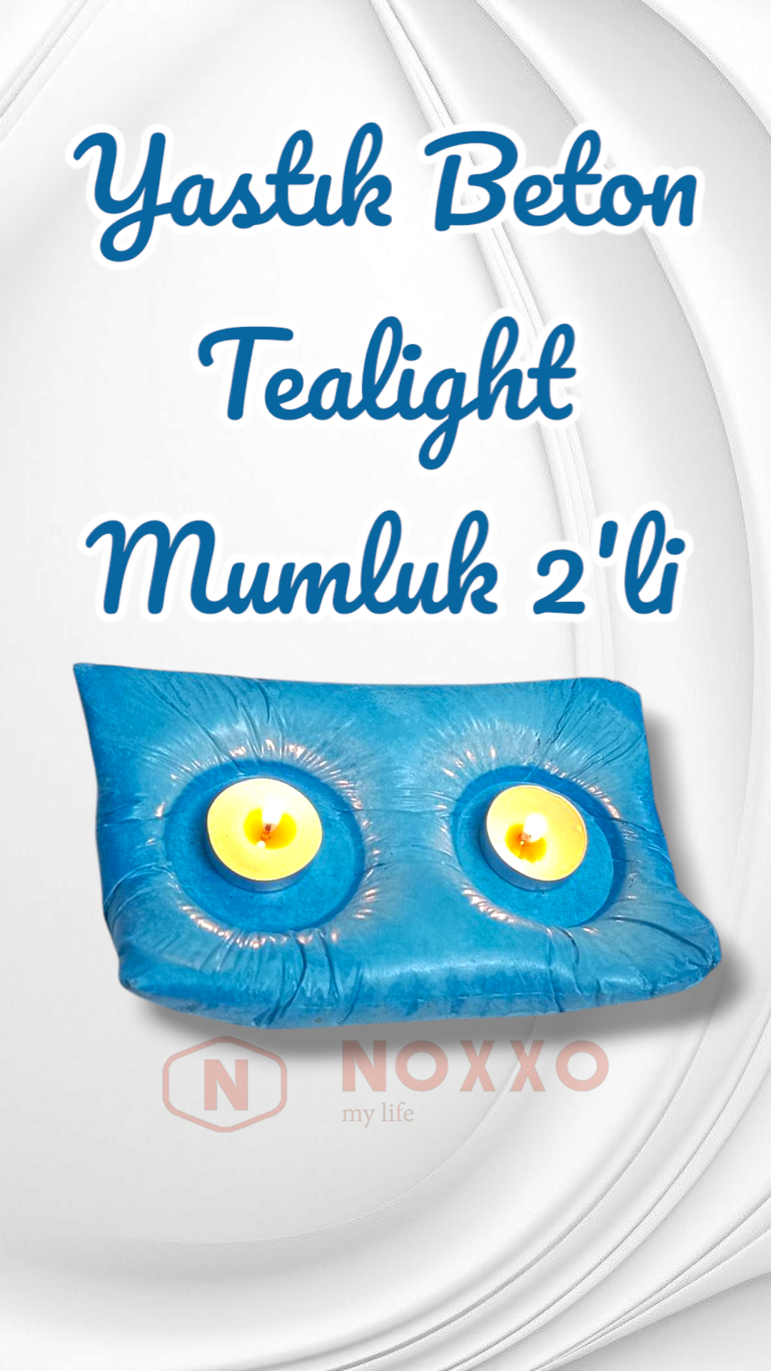 Dekoratif El Yapımı Beton Yastık Mumluk 2’li Tealight Mumluk Modern Dekor İç Mekan İçin Şık Tasarım