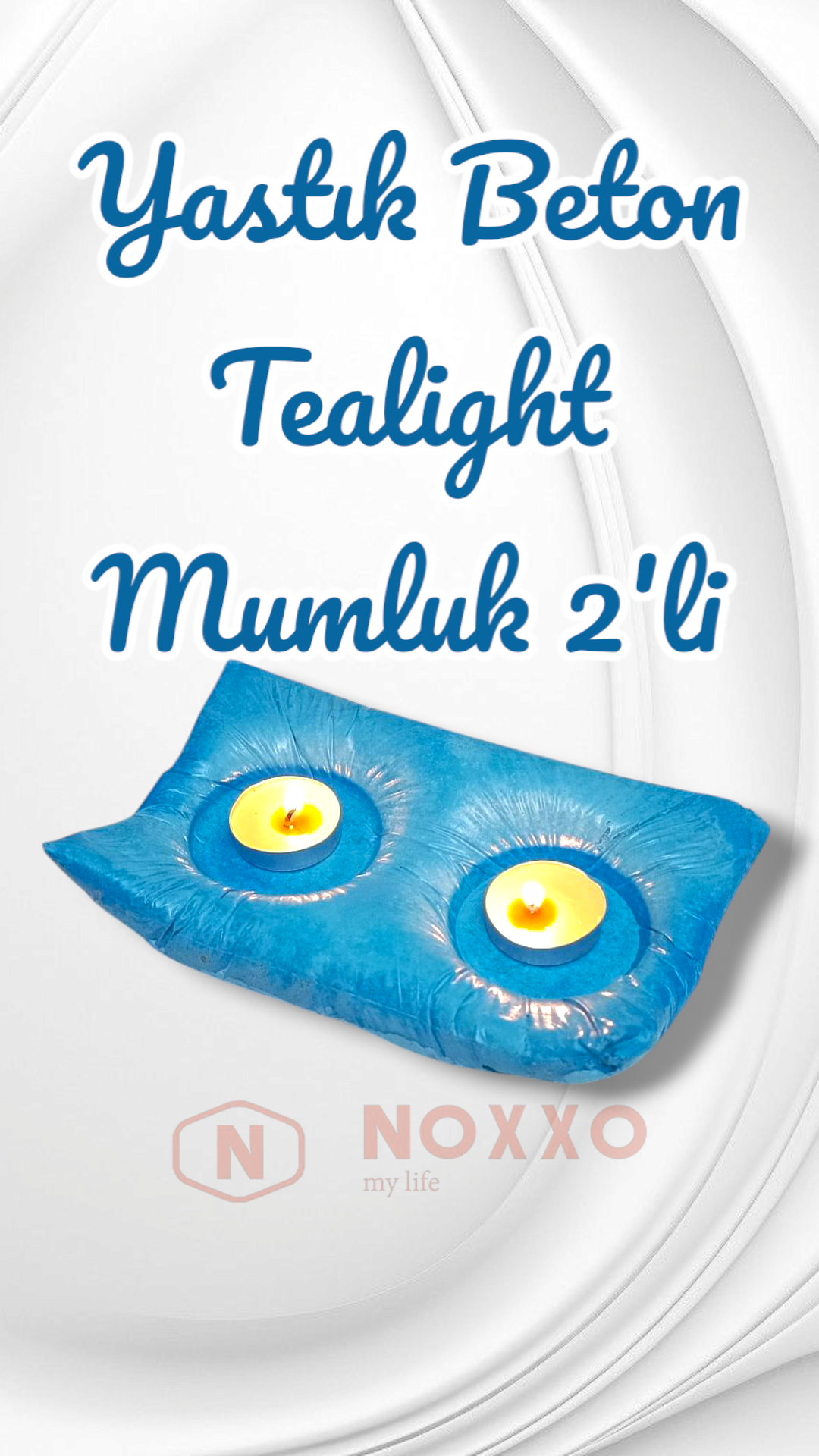 Dekoratif El Yapımı Beton Yastık Mumluk 2’li Tealight Mumluk Modern Dekor İç Mekan İçin Şık Tasarım