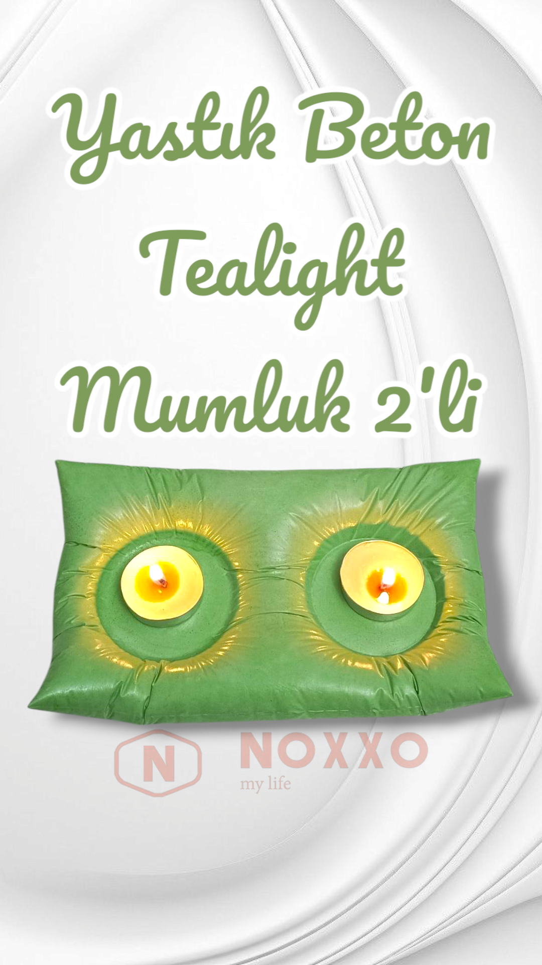 Dekoratif El Yapımı Beton Yastık Mumluk 2’li Tealight Mumluk Modern Dekor İç Mekan İçin Şık Tasarım
