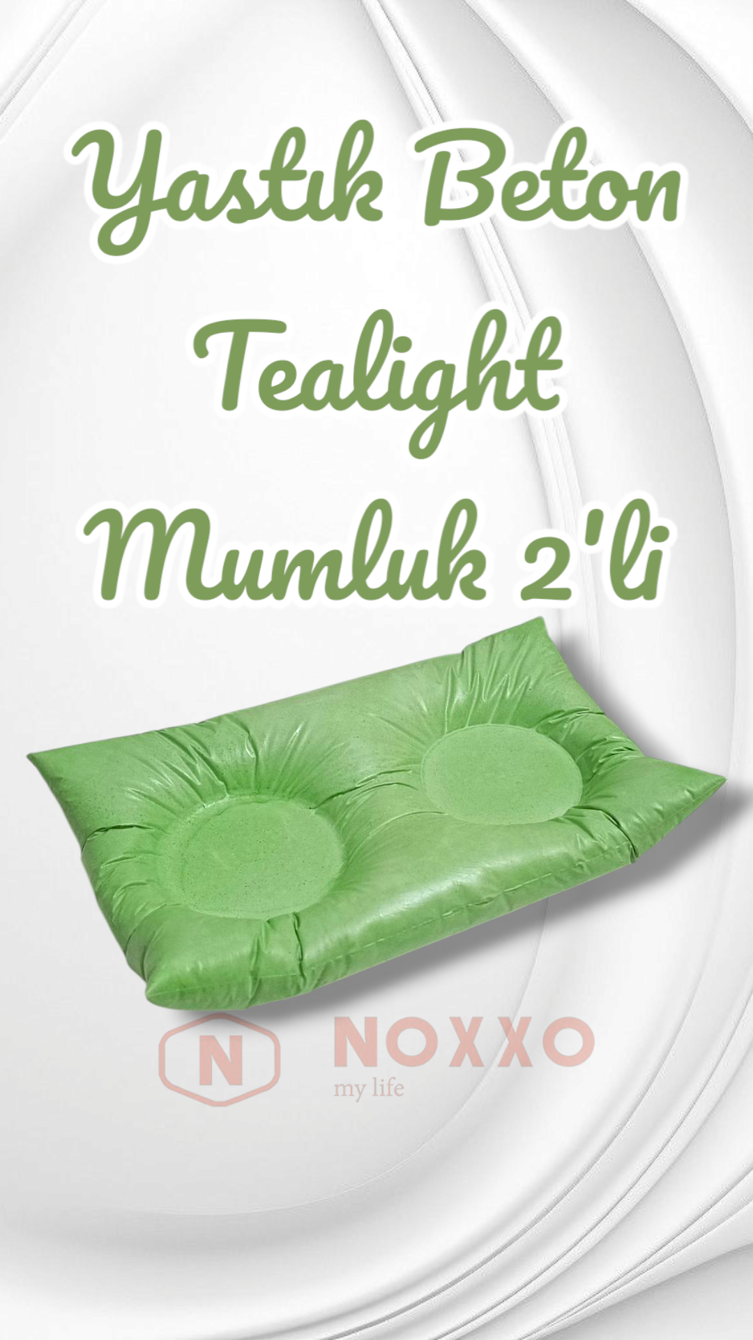Dekoratif El Yapımı Beton Yastık Mumluk 2’li Tealight Mumluk Modern Dekor İç Mekan İçin Şık Tasarım