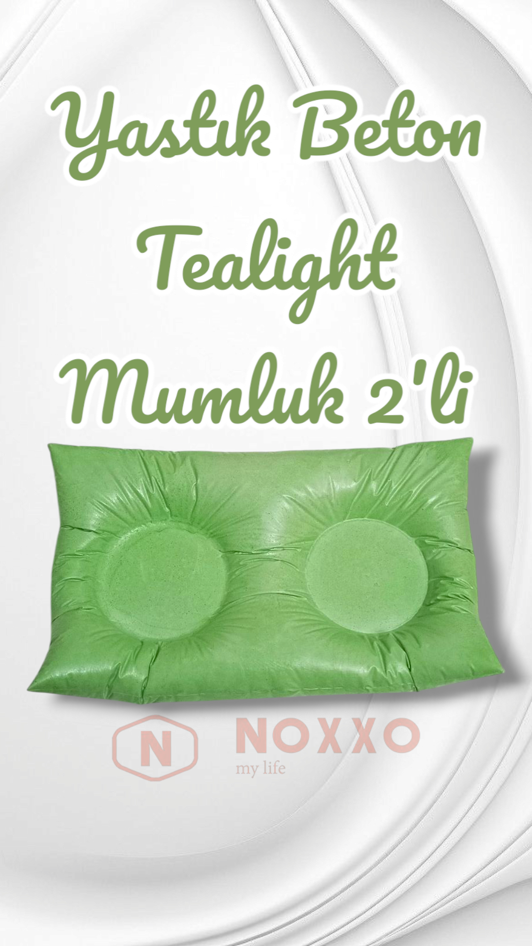 Dekoratif El Yapımı Beton Yastık Mumluk 2’li Tealight Mumluk Modern Dekor İç Mekan İçin Şık Tasarım