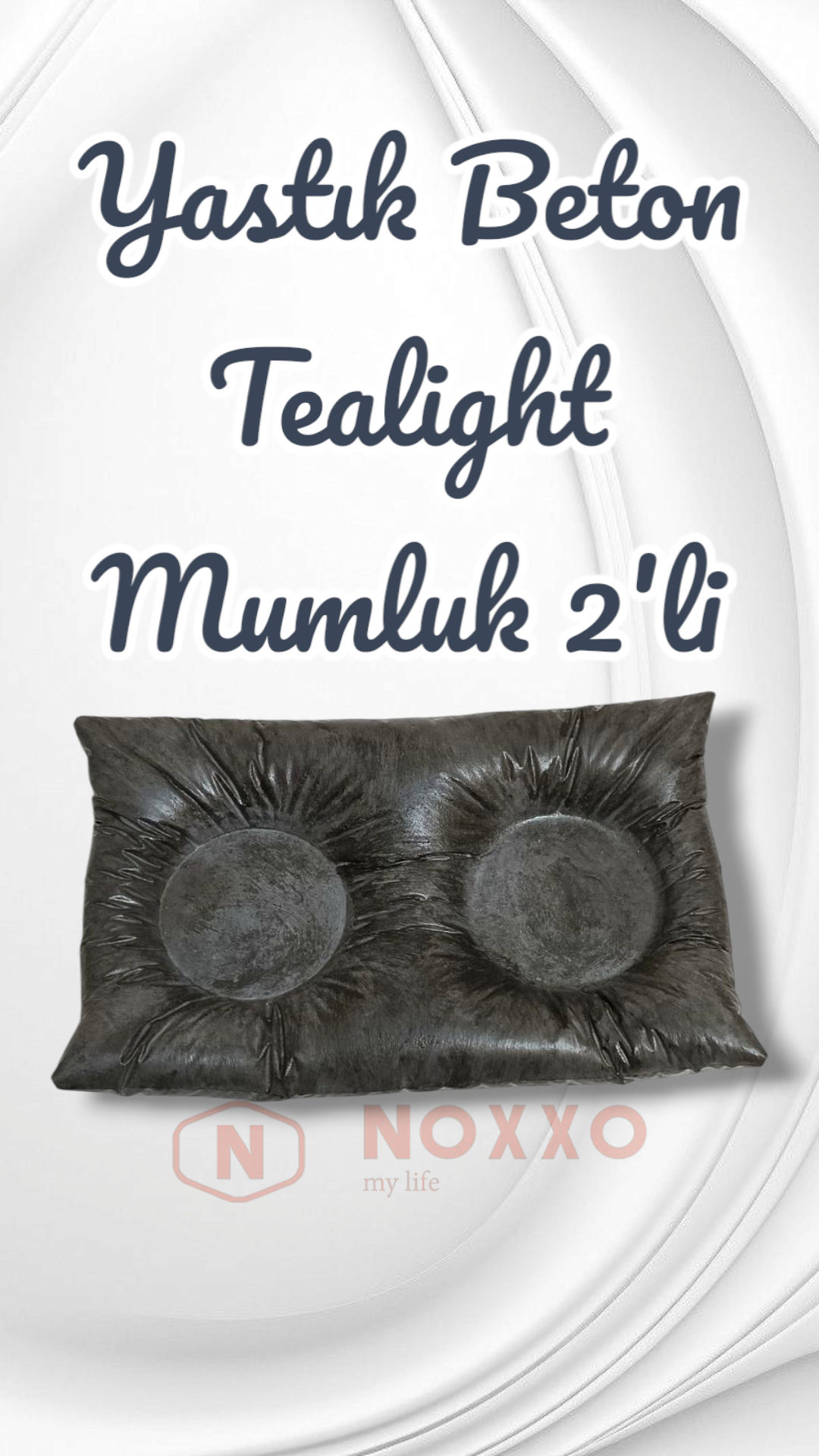Dekoratif El Yapımı Beton Yastık Mumluk 2’li Tealight Mumluk Modern Dekor İç Mekan İçin Şık Tasarım