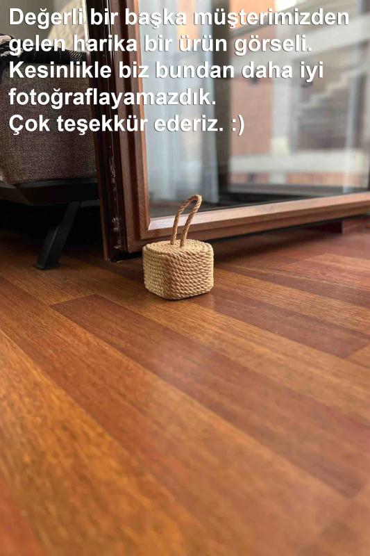 Dekoratif Halat Jüt İp Dekorlu Beton Kapı Stoperi Door Stop