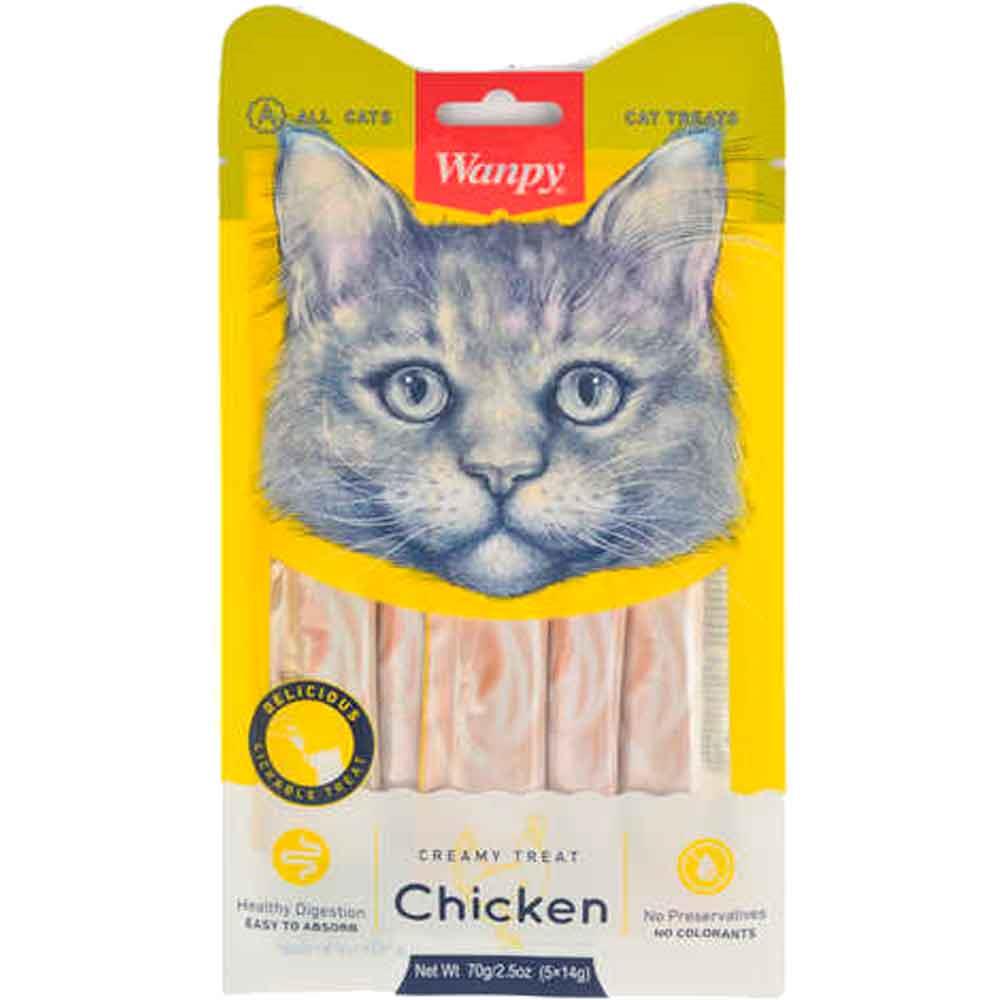 Lezzetli Kedi Ödül Maması Krema Kıvamında Tavuklu 5 x 14 gr