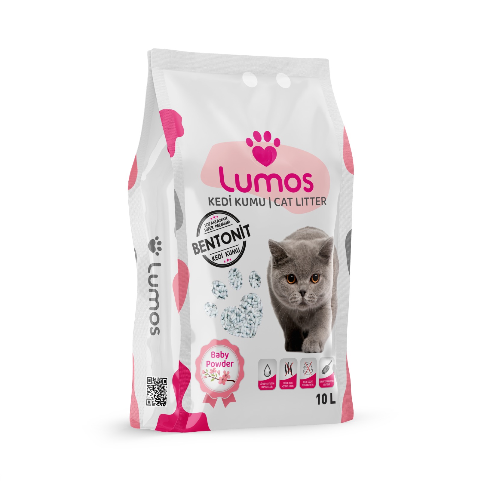 Lumos Bentonit Kedi Kumu Bebek Pudrası 10lt