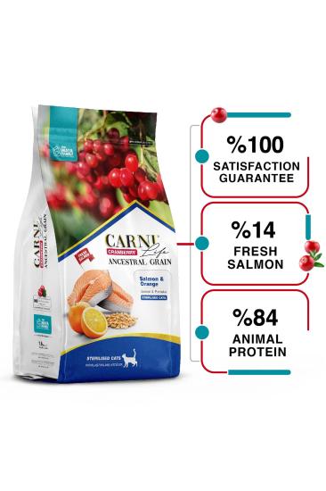 Carni Life Kısır Kedi Maması Somon Balığı-Portakal 10 kg