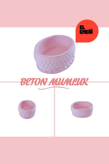 Dekoratif Beton Mumluk Pembe Tealight Şamdan Mum Dahil Değil