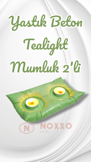Dekoratif El Yapımı Beton Yastık Mumluk 2’li Tealight Mumluk Modern Dekor İç Mekan İçin Şık Tasarım
