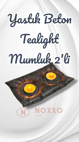 Dekoratif El Yapımı Beton Yastık Mumluk 2’li Tealight Mumluk Modern Dekor İç Mekan İçin Şık Tasarım