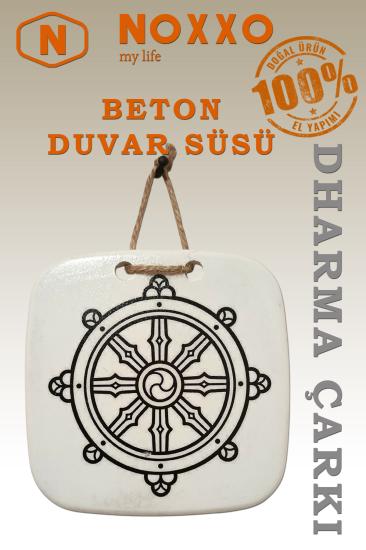 El Yapımı Beton Duvar Süsü – Dharma Çarkı Motifli Dekoratif Tasarım