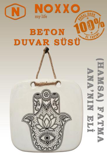 El Yapımı Beton Duvar Süsü – Hamsa (Fatma Ana’nın Eli) Motifli Dekoratif Aksesuar