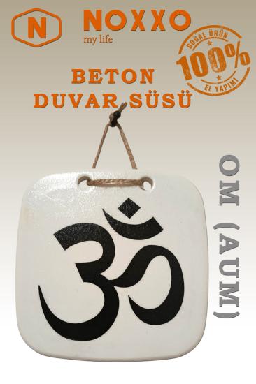El Yapımı Beton Duvar Süsü – OM (AUM) Sembolü Motifli Dekoratif Aksesuar