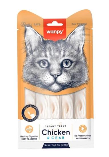 Lezzetli Kedi Ödül Maması Krema Kıvamında Tavuk Ve Yengeç 5 x 14 gr